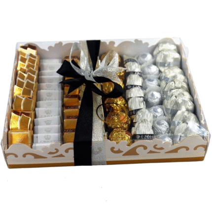 بوكس شوكولا مشكل – فضي وأسود – 108 قطعة