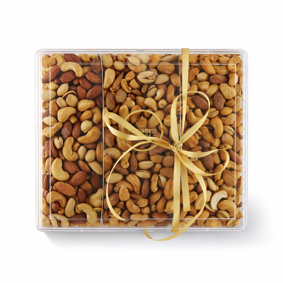 بوكس-مكسرات-وزن-كيلو-تحنوي-على-تشكيلة-حار-تشكيلة-حامض-تشكيلة-مالح بوكس مكسرات مشكل فاخر - 1000غ - Image 1